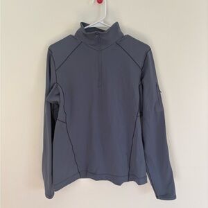 Arc’teryx Women Grey-Blue Quarter Zip Athletic Pullover Top